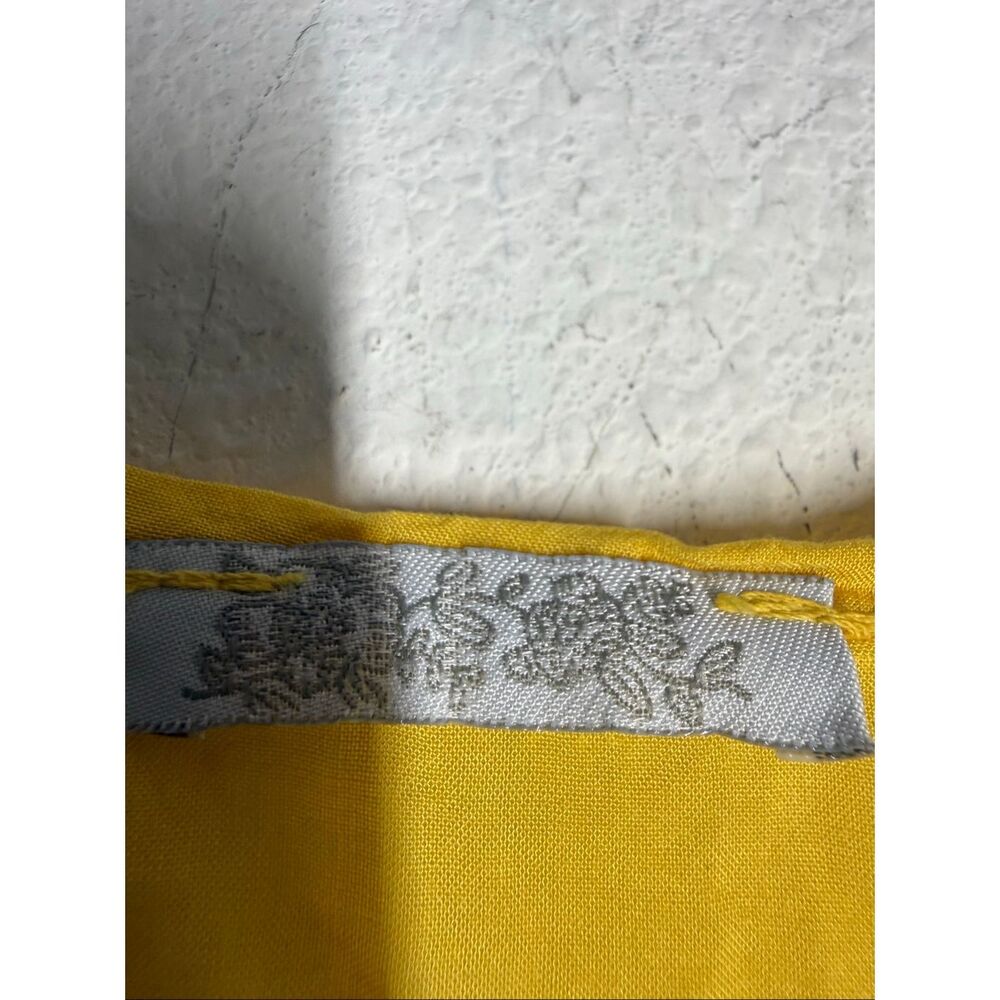 Luxury Boutique Mustard Yellow Lace Peplum Boho Top Women’s Size M See Notes - Picture 3 of 8